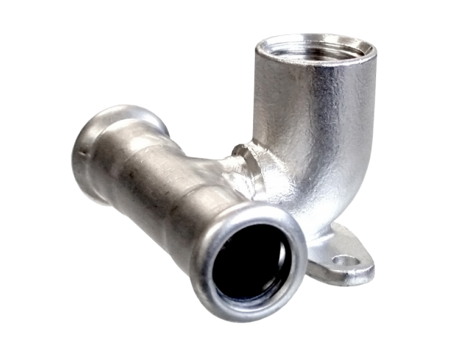 Dubbele muurplaat press x binnendraad (RP) x press (m-type) 