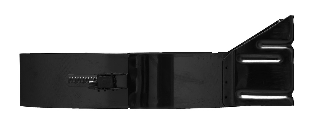 Inox (RVS) platte muurbeugel enkelwandig pellets black 