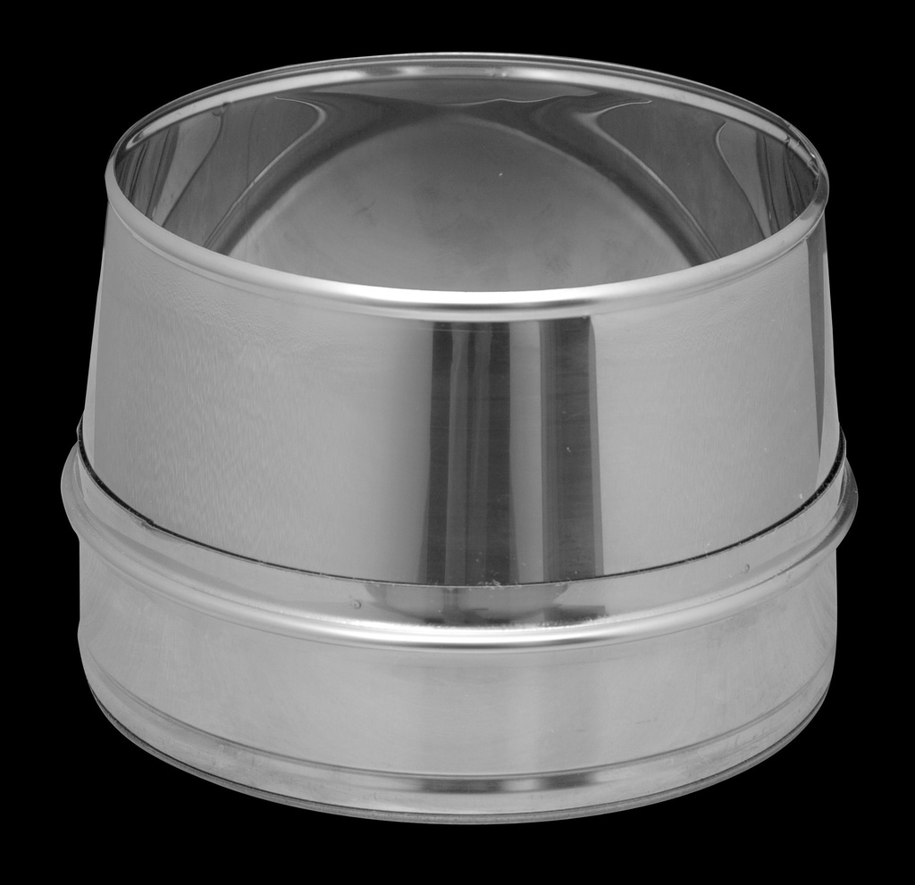 Inox (RVS) conisch eindstuk enkelwandig