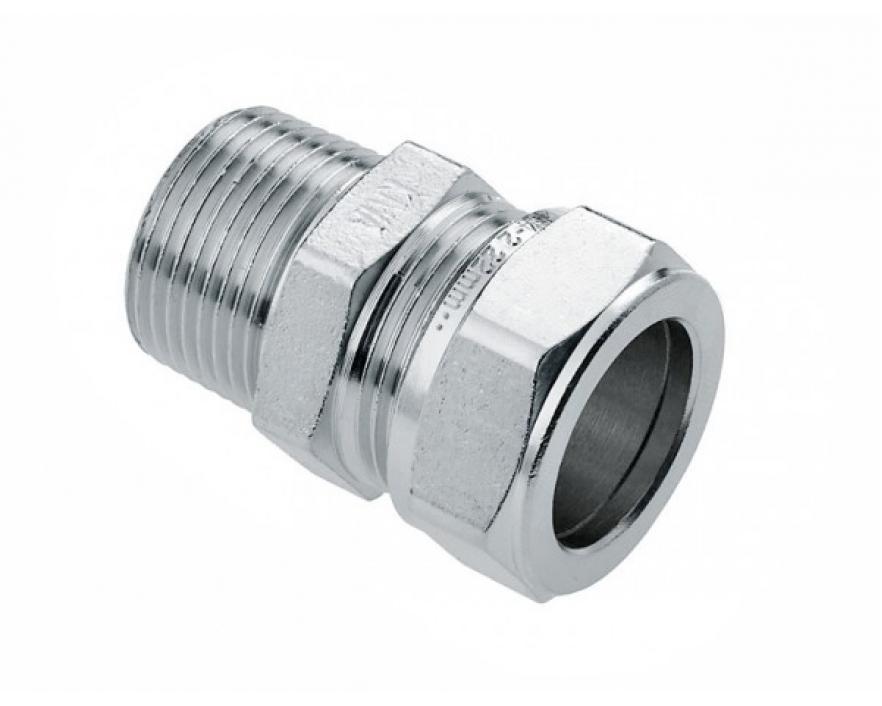 Raccord mâle filet mâle x bicône laiton étamé