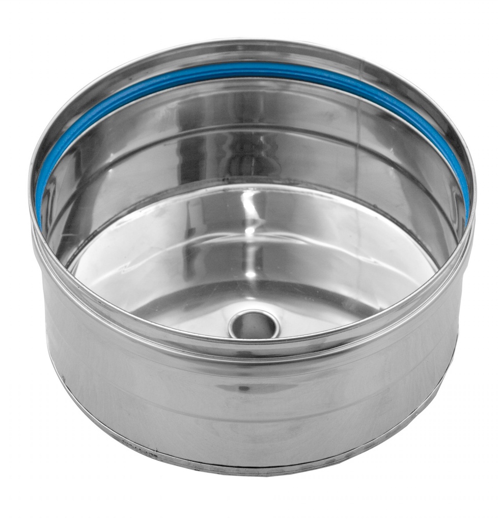 Inox (RVS) dop met afloop enkelwandig 