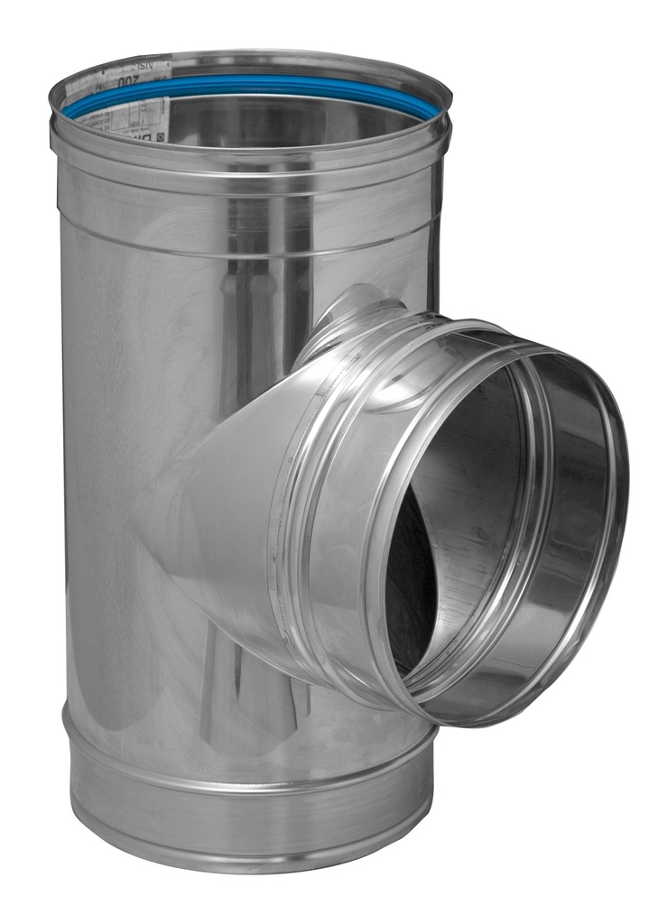 Inox (RVS) 90° T-stuk enkelwandig 