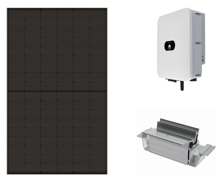 Kit photovoltaïque 4 kW - montage vertical - toit plat
