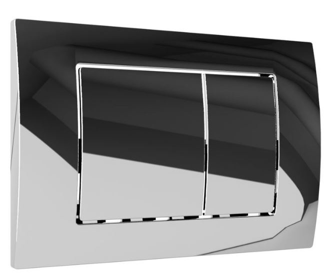 Plaque de commande - chrome, carré