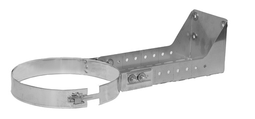 Inox (RVS) zaagbare muurbeugel 250-430mm enkelwandig 