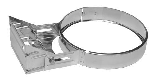 Inox regelbaar muurbeugel dubbelwandig 70-120 mm