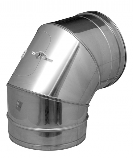 Inox (RVS) inspectiebocht 87° enkelwandig 