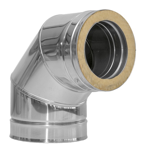 Inox (RVS) bocht 87° dubbelwandig