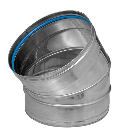 Inox (RVS) bocht 30° enkelwandig 