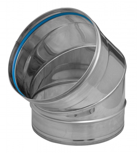 Inox (RVS) bocht 45° enkelwandig