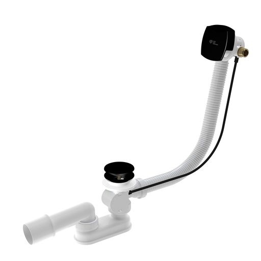 [90-509-0227] Overloop badkuipafvoer zwart mat