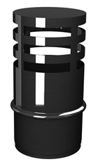 Inox (RVS) horizontaal rookuitgang enkelwandig pellets black