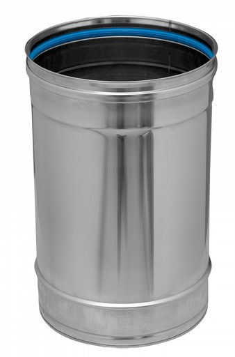 Inox (RVS) recht element 265 mm enkelwandig 