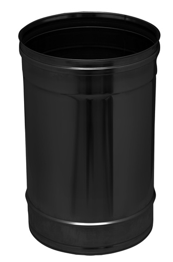 Inox (RVS) recht element 275 mm enkelwandig pellets black
