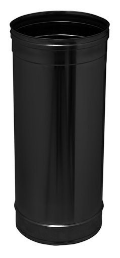 Inox (RVS) recht element 445 mm enkelwandig pellets black