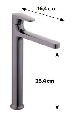 [90-509-0101] Robinet haut DARK - poignée longue 
