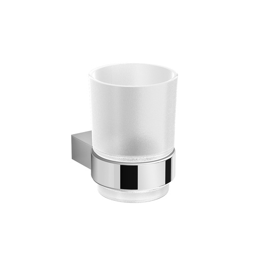 [90-509-0402] Glashouder inclusief glas chroom/ melkglas