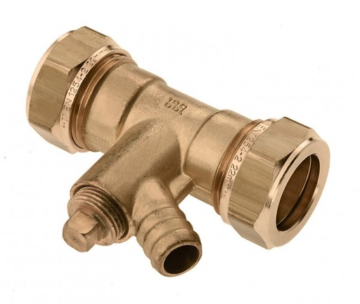 Raccord droit avec installation de drainage 2x bicône