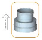 Raccords de transition inox double paroi-simple paroi
