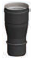 [80-400-0390] Reductie inox (RVS) enkelwandig pellets black Ø 80
