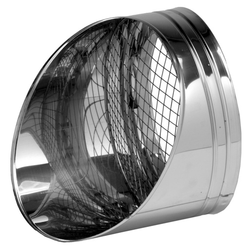 Inox (RVS) horizontale rookuitgang dubbelwandig