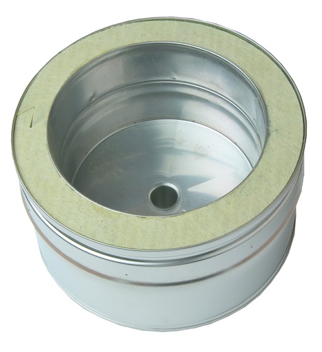 Inox (RVS) dop met afloop dubbelwandig 