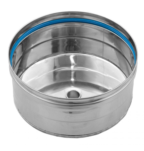 Inox (RVS) dop met afloop enkelwandig 