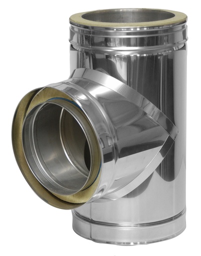 Tés inox double paroi 90°