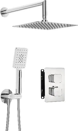 Système de douche Therm encastré avec box thermostatique